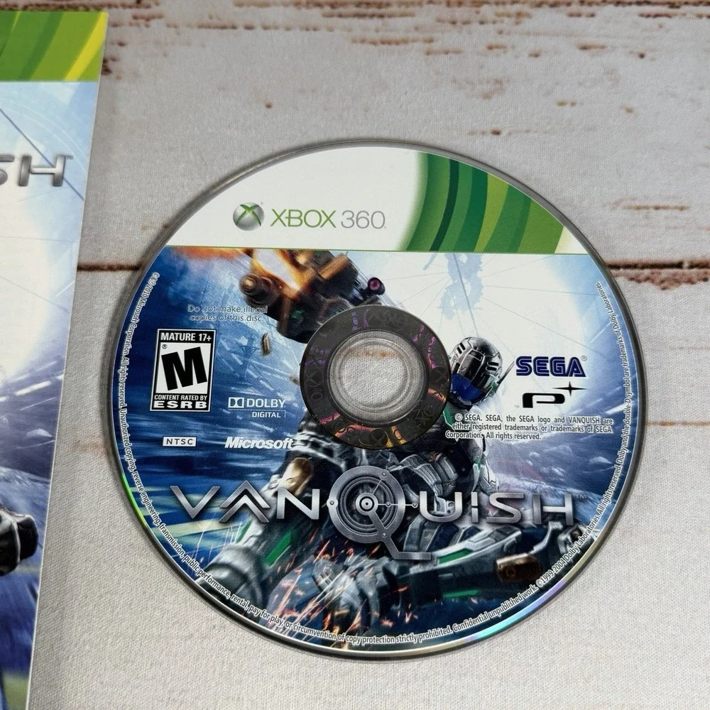 Vanquish Xbox 360 Replacement Disc & Manual Only Platinum Games Sega